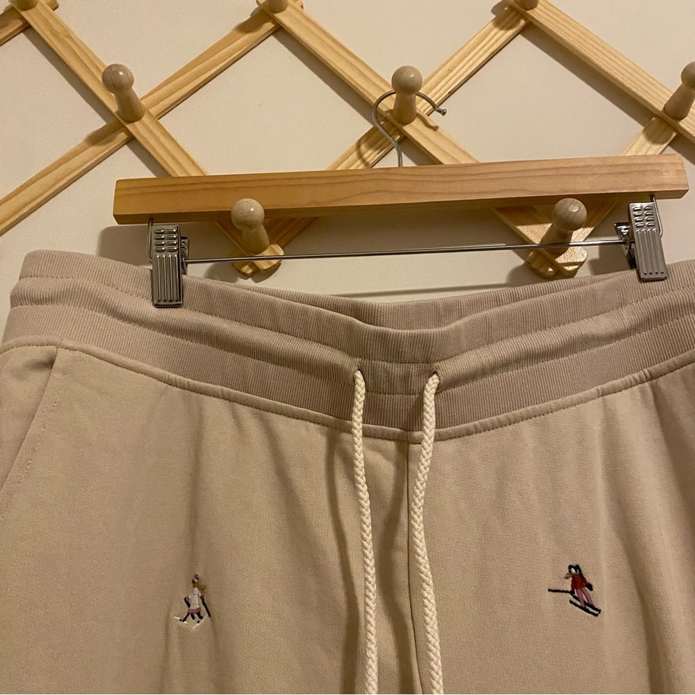 NWT Lou & Grey Tan Winter Pattern Embroidered Jogger Pants size XL - Picture 3 of 12
